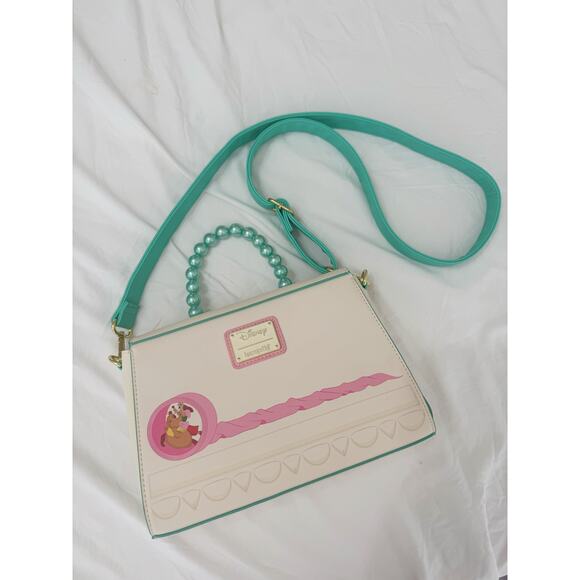 Loungefly Disney Cinderella Gus Gus & Jaq Bead Handle Crossbody Whimsical Purse - Picture 5 of 9